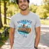 Florence Italy Watercolor Duomo T-Shirt Grey