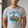 Florence Italy Watercolor Duomo T-Shirt Grey