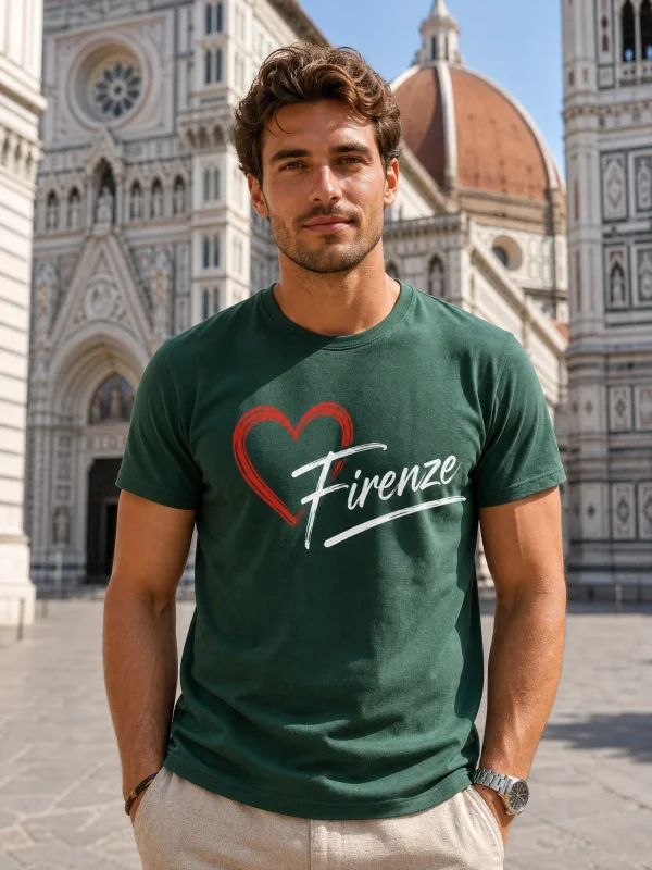 Forest Green Firenze Heart Premium Unisex T-Shirt