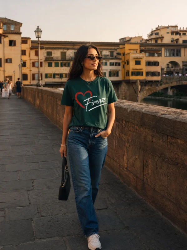 Forest Green Firenze Heart Premium Unisex T-Shirt
