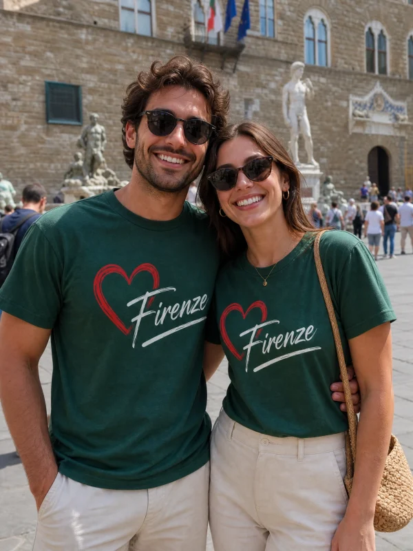 Forest Green Firenze Heart Premium Unisex T-Shirt
