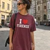Maroon FIRENZE Classic Souvenir Women’s T-Shirt