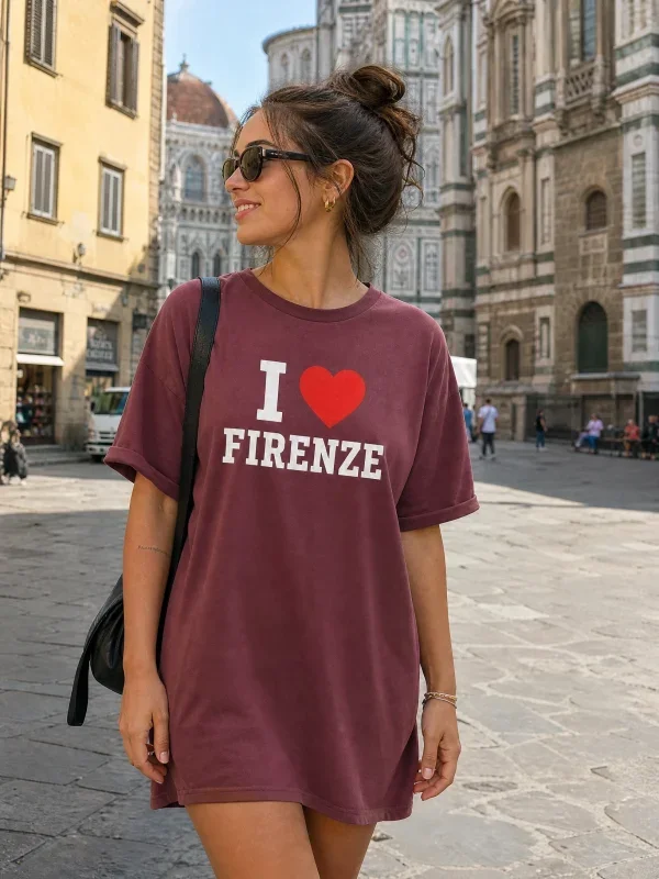 Maroon FIRENZE Classic Souvenir Women’s T-Shirt
