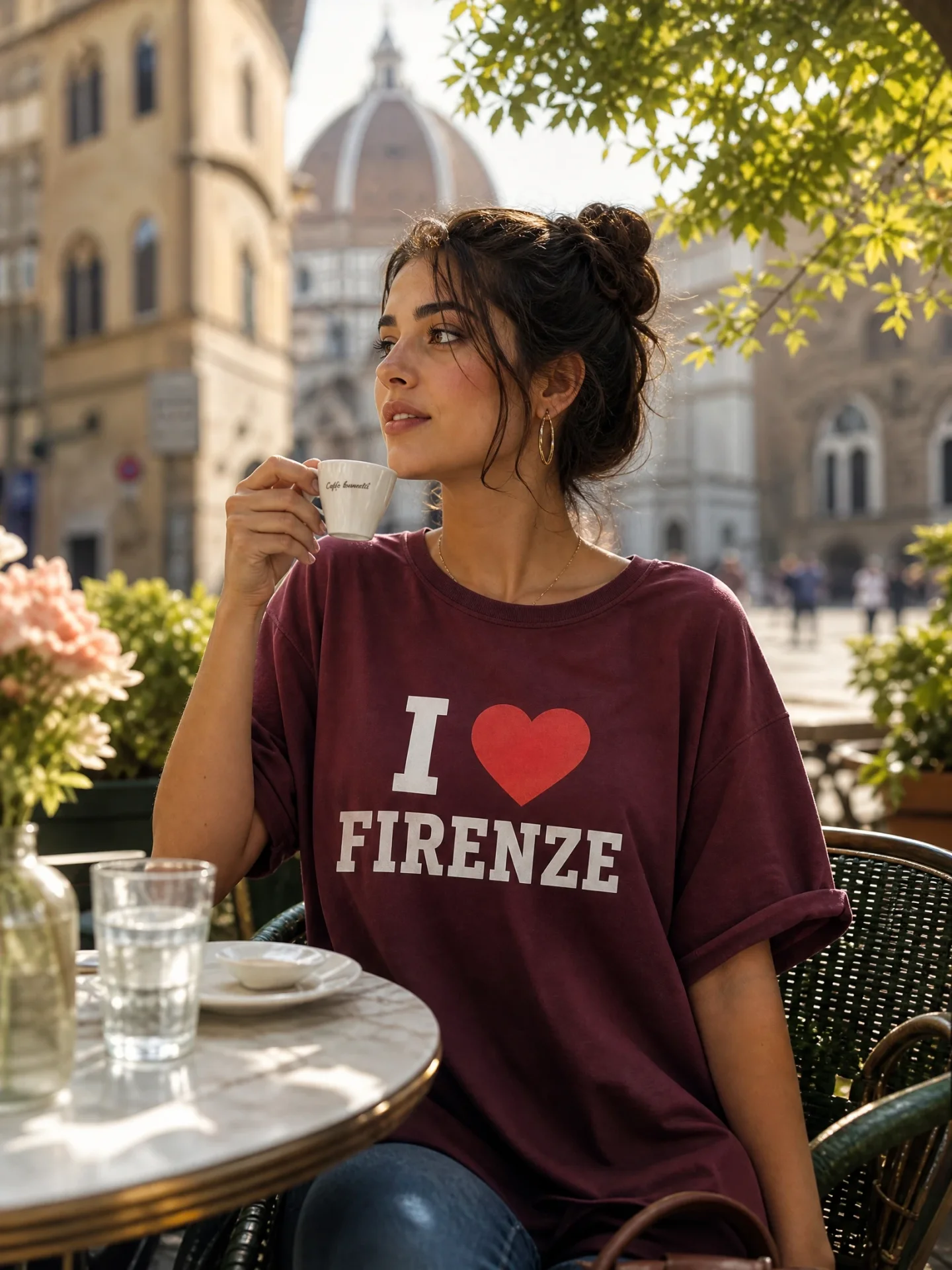 Maroon FIRENZE Classic Souvenir Women’s T-Shirt