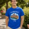 Florence Italy Watercolor Duomo T-Shirt Royal Blue